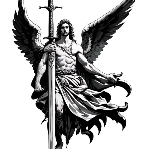Micheal The Arch Angel With Sword