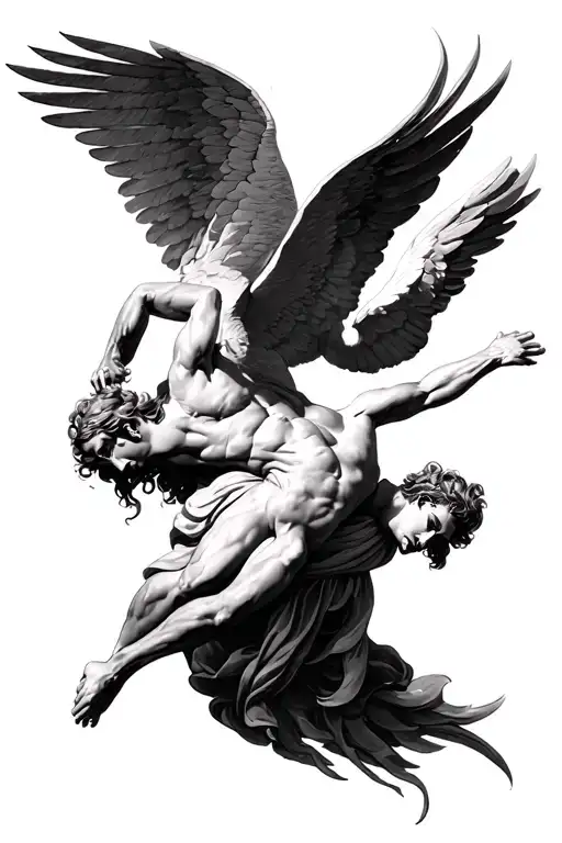 The Fall Of Icarus With Greek