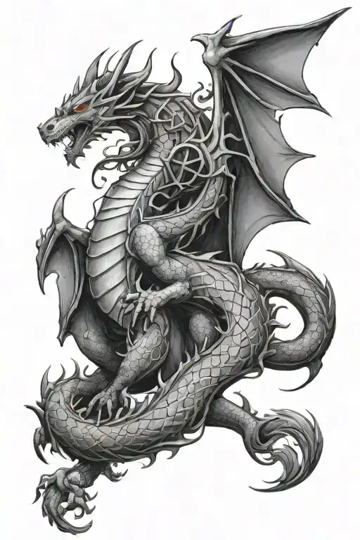 Alexstrasza Dragon With Moons And Stars Surrounding Them