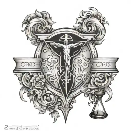 Hour Glass Surrounded With Jesus Or A Cross And The Word Sonder And A Black Panther Somewhere