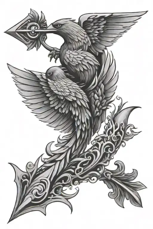 Arrow With Phoenix Fire