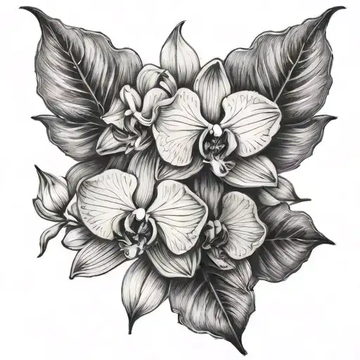 Leaf And Orchid Flower