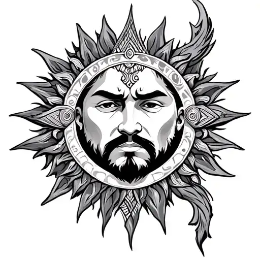 The God Of The Sun With The Patterns Of The Ancient Slavs