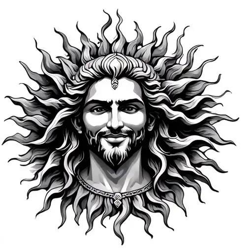 The God Of The Sun With A Smile