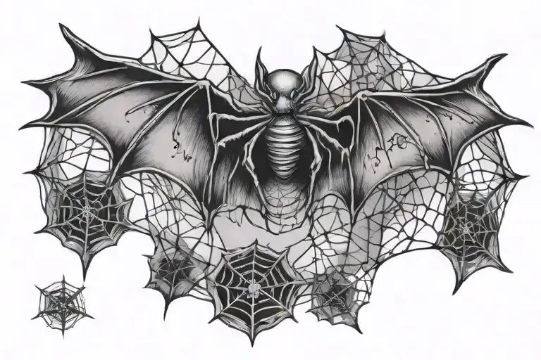 Bat And Spider Webs In Part