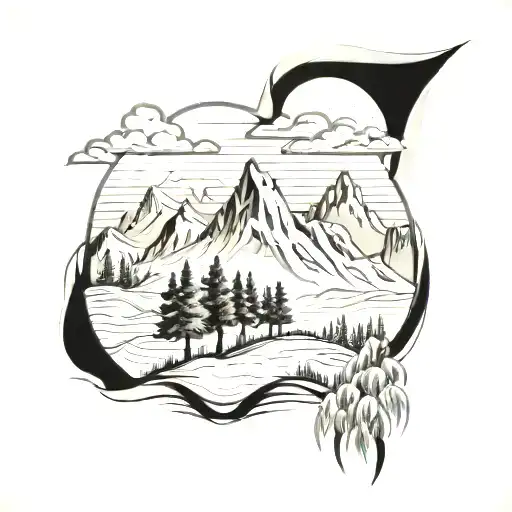 Snow Mountain Trees Landscape