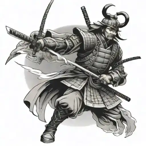 Samurai With Sword Going