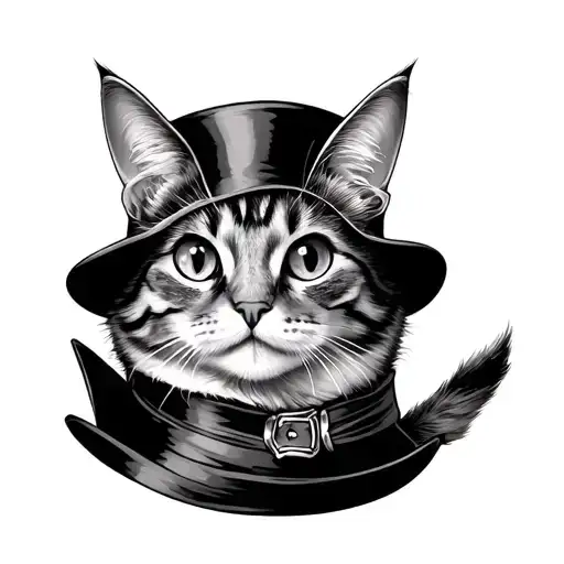 Chesire Cat Wrapped Around The Mad Hatter's Hat