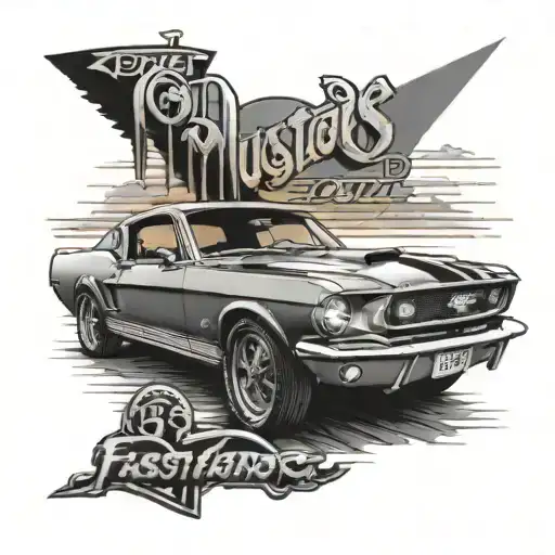 68 Mustang Fastback Diner's Driving Sunset