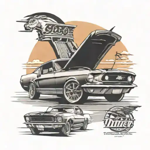 68 Mustang Fastback Diner's Driving Sunset