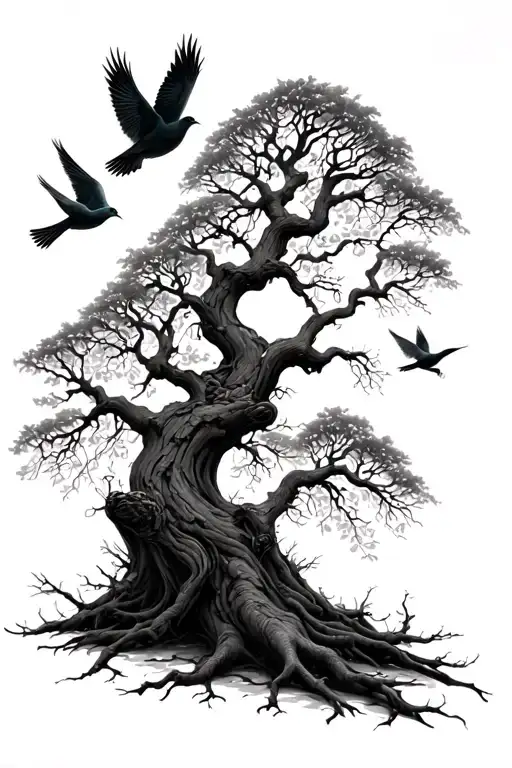 Poison Tree With Doves Flying