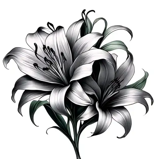 3 Spider Lily Flowers Intertwined