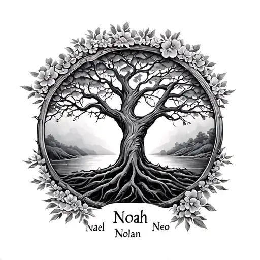 Tree Of Life With First Name Noah Nael Noelan Neo Izzie