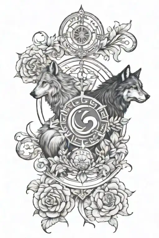 Libra Wolf Pisces Capricorn And Floral