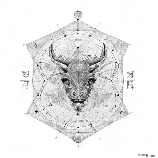 An Intricate Constellation Map Of The Client's Zodiac Sign