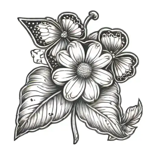 A Pocket With A Daisy And A Four Leaf Clover Sticking Out