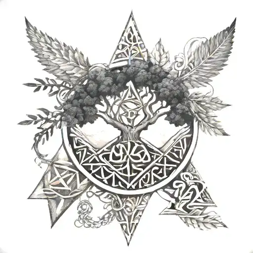 Tree Of Life Chest And Shoulder Vegvisir And Valknut