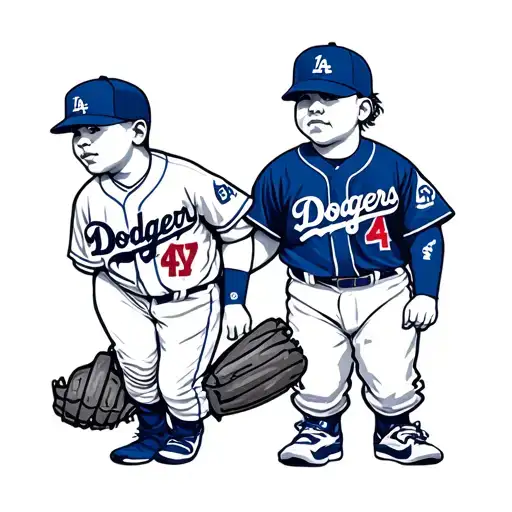 Dodgers L And A With Kids Names