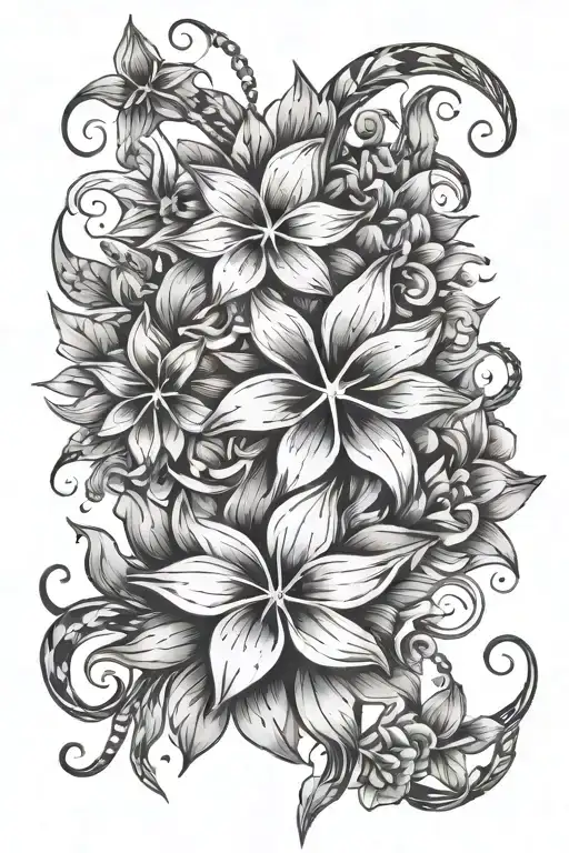 Flowers And Black Stars Forming