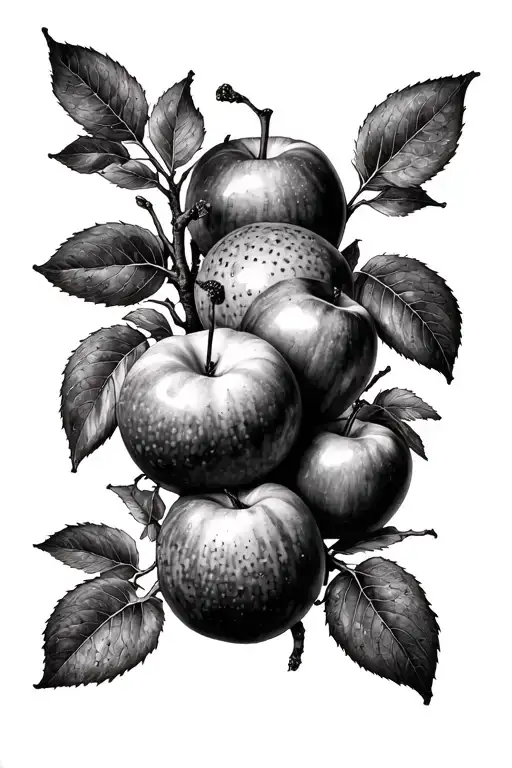 Tree Trunk Sleeve Tattoo Featuring Fruits Of The Spirt