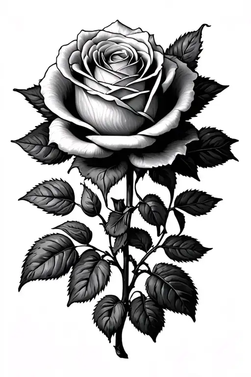 Concrete And Rose Growing Together