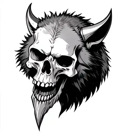 Viking Skull Reaper Wolf Head