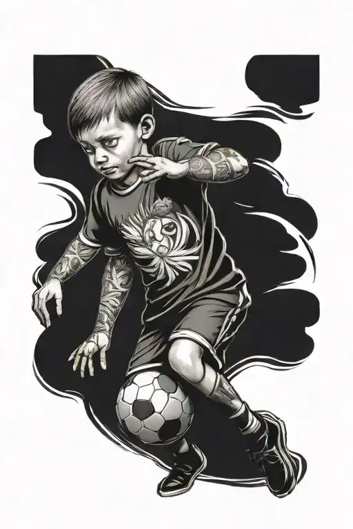Child Holding Soccer Ball With Back Shirt 10