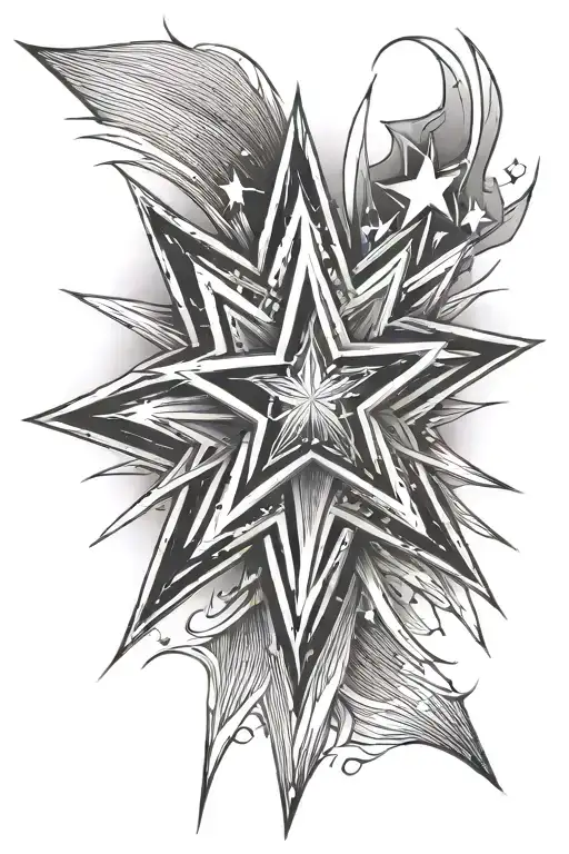 Star And Lines Going