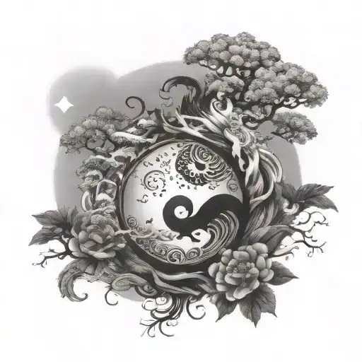 Add Ying Yang Symbol Incorporating Elements