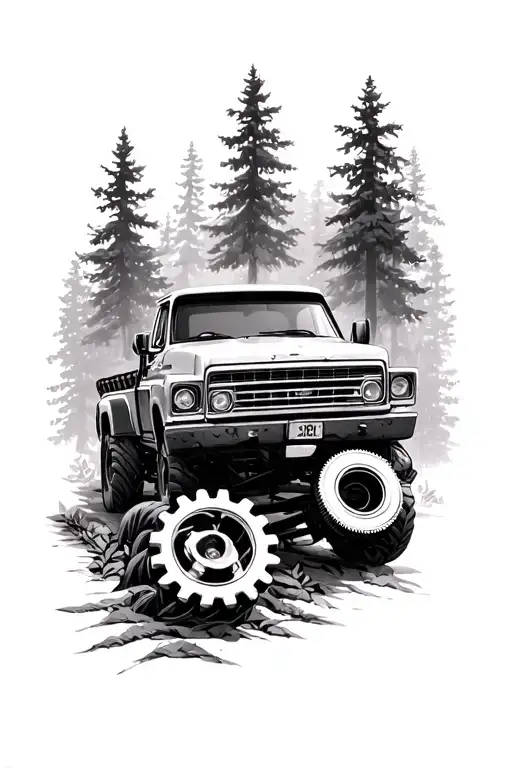 Gears In Forest Truck