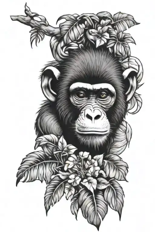 Jungle Background Hidden Monkey