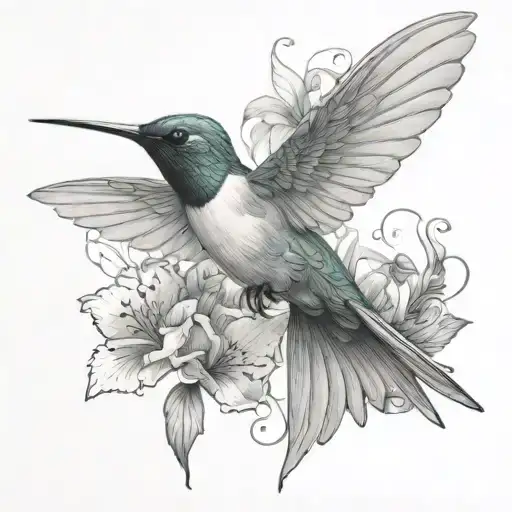 Delicate Humming Bird With Semicolon Incorporated