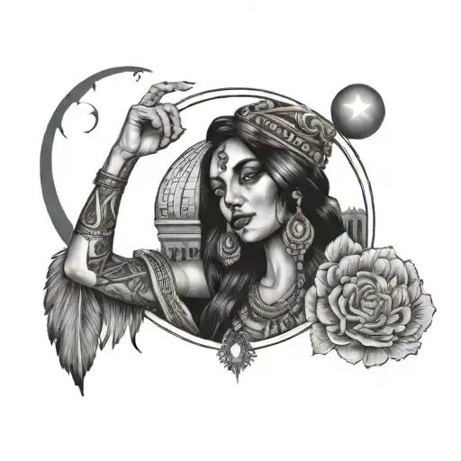 Turkey Egypt Greece Gypsy Moon Drawing Holding