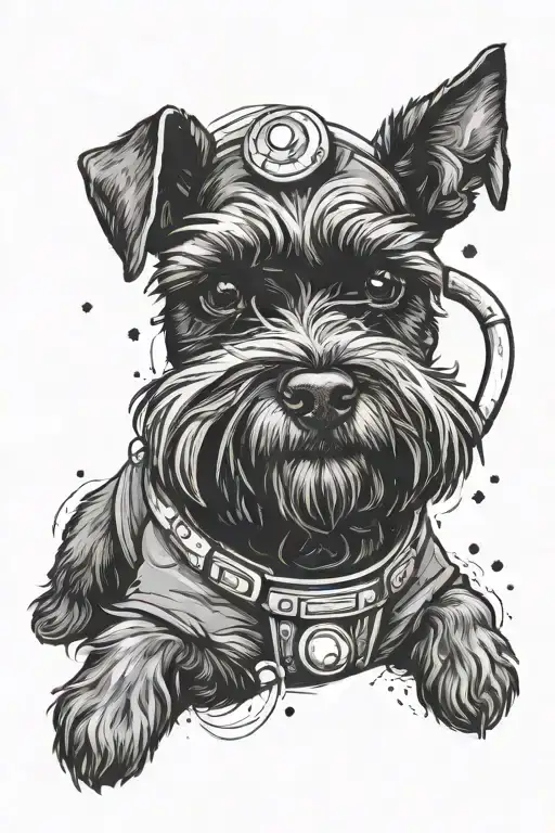 Schnauzer In Space Themed