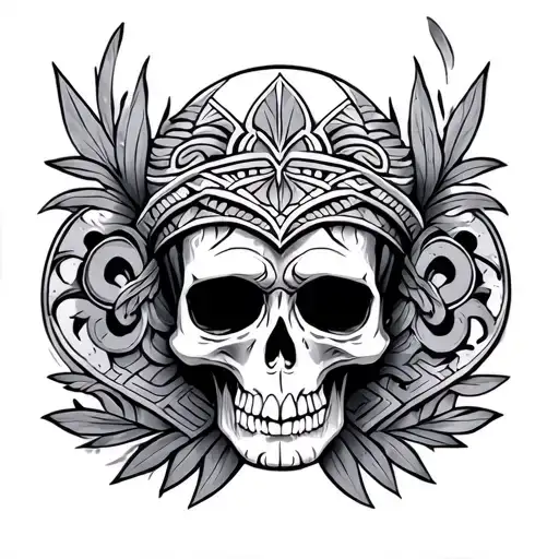Skull Polynesian Style