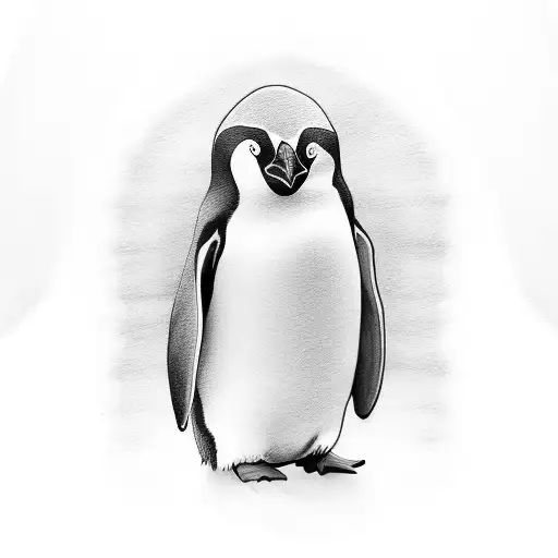 A Penguin Drawing In A Single Line