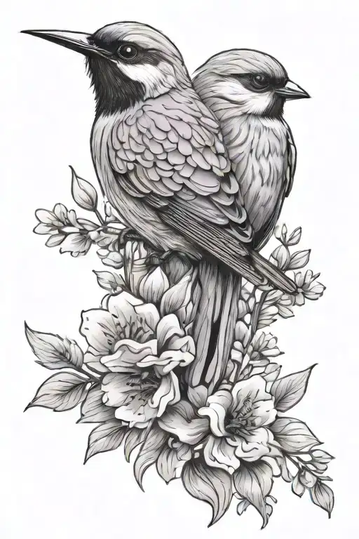 Lavender Flowers Bird