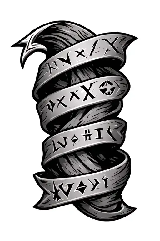 Viking Runes In Banner Wrapped