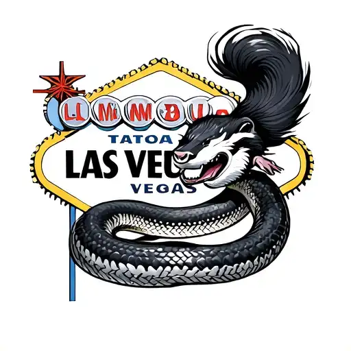 Skunk And Snake In Las Vegas Sign