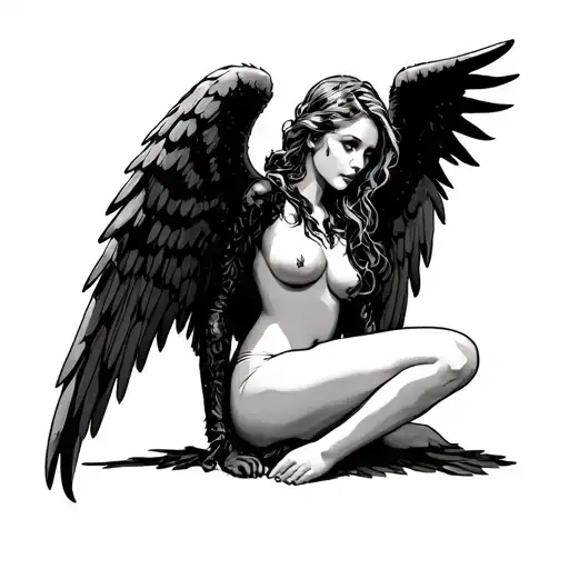 Black Angel Sitting