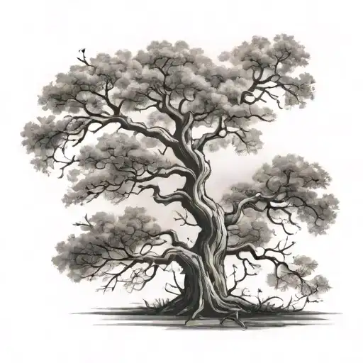 Tree With Branch On Left Chest