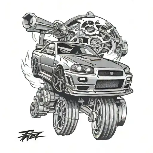 Car Guy In Gtr R34 Car