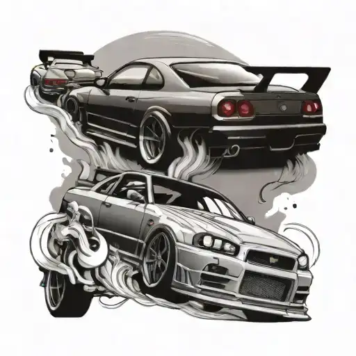 Car Guy In Gtr R34 Car Drifting