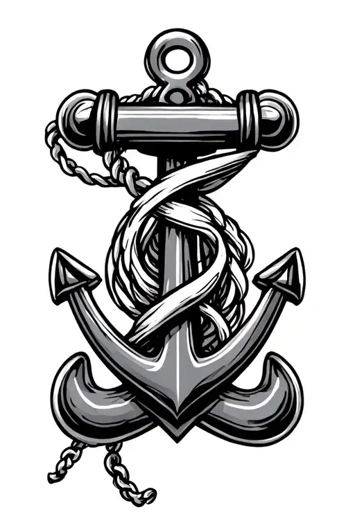 Clothing Button And A Ship Anchor Connected