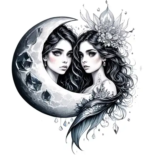 Gemini Twins Sexy Introverted Moon Crystals Mermaids