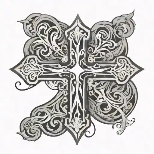 Cross With Cool Line Work