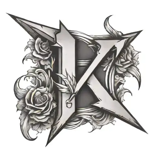 Letter V Pierced Horizontally By An Arrow