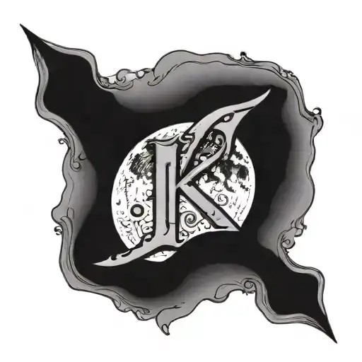 Moon With Letter K & L