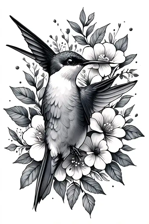 Hummingbird And Flowers Wrapping