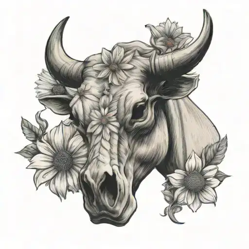 Kaden With Bull Skull And Daisy